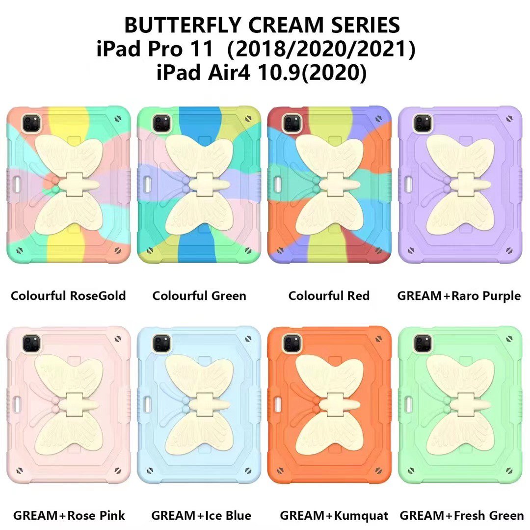 Case for Ipad Pro 11 2021(M1)/2020 (A12Z)/2018(A12X)/Air 4/Air 5 with penslot stand butterfly