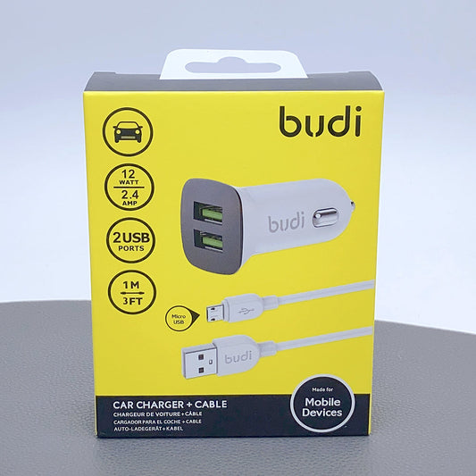 Bud CC631LW 2.4A 2USB Car Charger with USB-A to Micro Combo