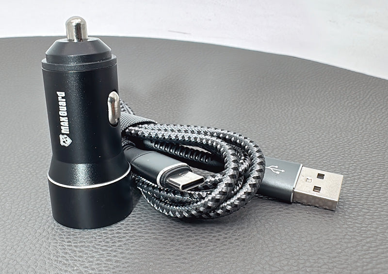 Maxguard MC039C 3.1A 2USB car charger with USB-A to C combo