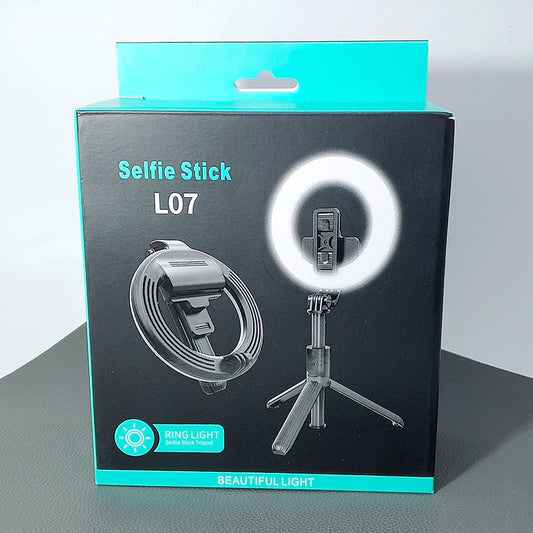 Wireless Selfie Stick with Dimmable Ring Light 360 Rotation L07