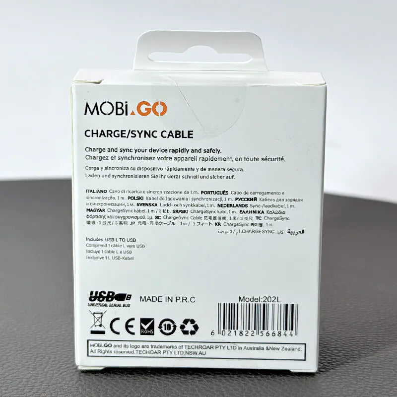 Mobigo 202L 2m USB-A to Lightning cable