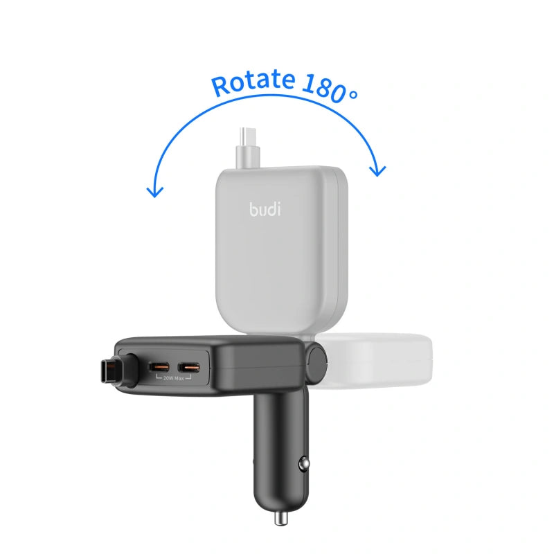Budi CC605B PD 50W 3-Ports Fast Car Charger