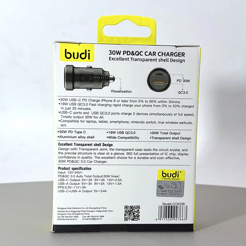 Budi CC633 PD Car Charger