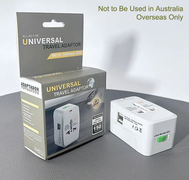 Universal All-in-One International Travel Adapter 931D (1000mA USB, Grey)