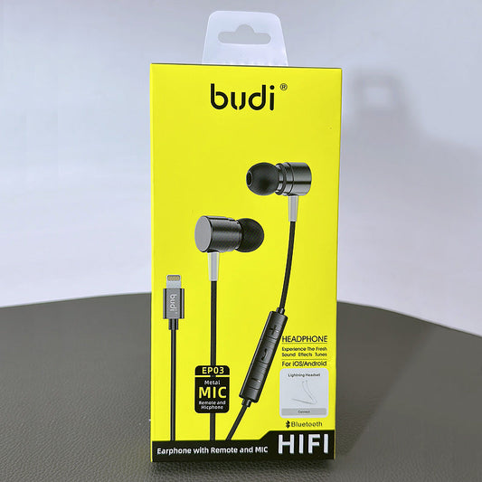 Budi EP03 iOS with Remote and Mic Lightning earphone