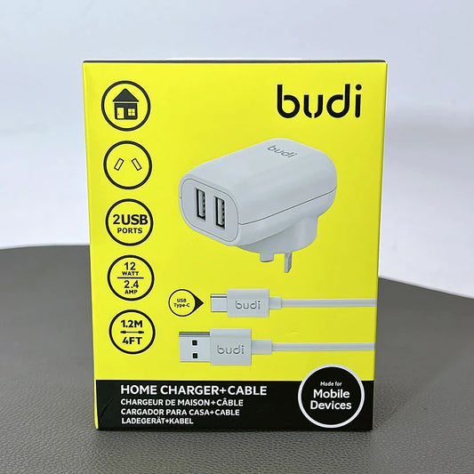Budi AC339ATW 12W wall charger with USB-A to C combo