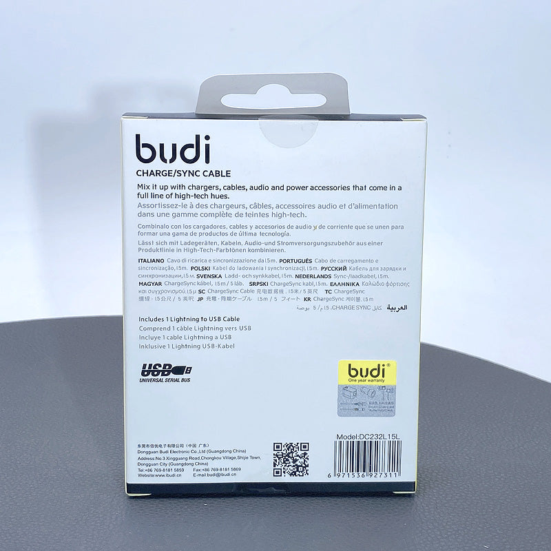 Budi DC232L15L 1.5m USB-A to Lightning cable