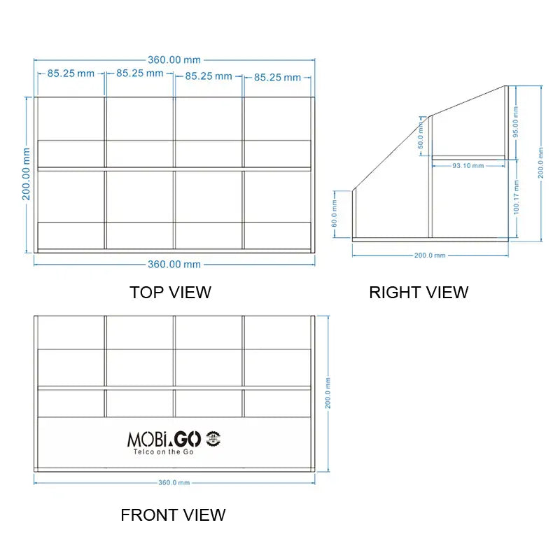 Mobigo S3 Double Shelf Phone Display Rack
