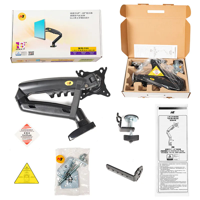 Gas Lift Monitor Arm Flexible Ergonomic Solution F80B