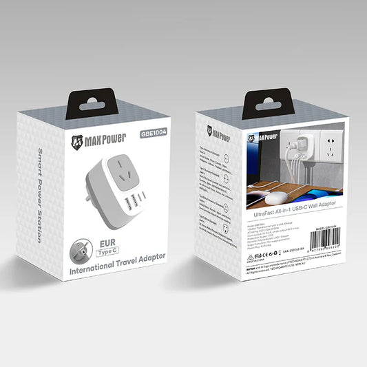MaxPower GBE1004 International Travel Adaptor EUR Type C