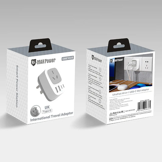 MaxPower GBE1005 International Travel Adaptor UK Type G