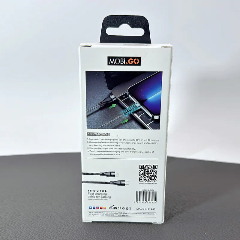 Mobigo GO1TL 1m 20W Type-C to Lightning cable