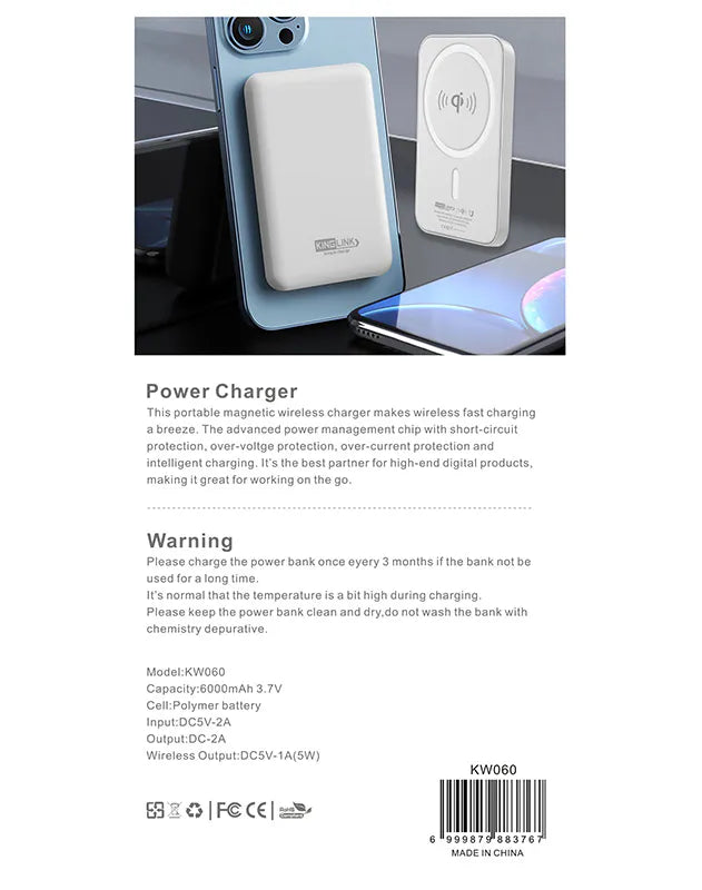 Kinglink KW060 6000 mah MagFit power bank