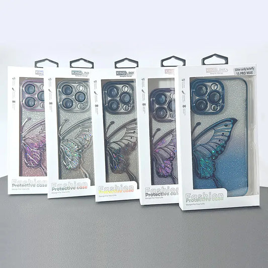 Case for Iphone 17e/16e Kinglink Glitter Sandy Butterfly