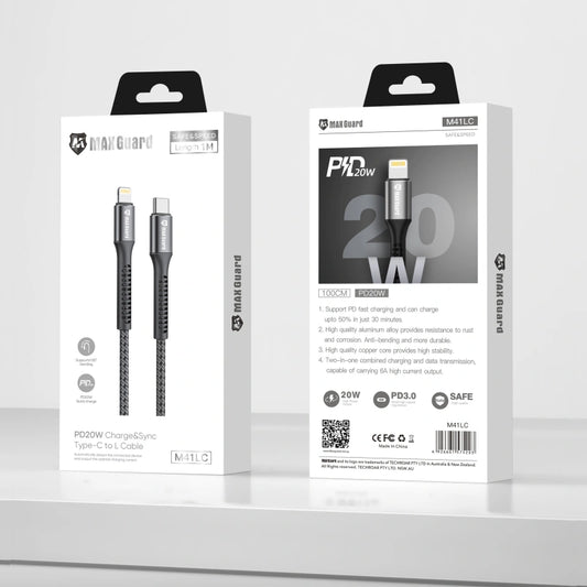 Maxguard M41LC 1m 20W Type-C to Lightning cable