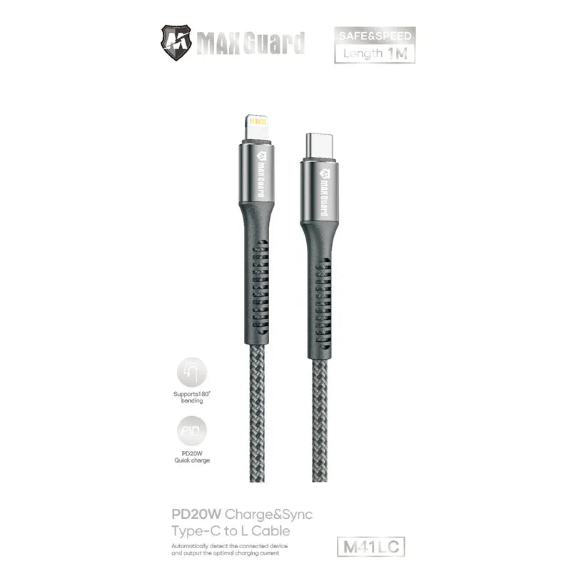 Maxguard M41LC 1m 20W Type-C to Lightning cable