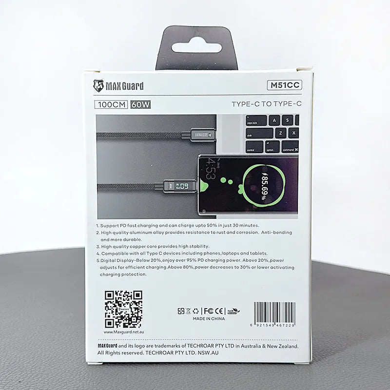 Maxguard M51CC 1m 60W Type-C to C Cable