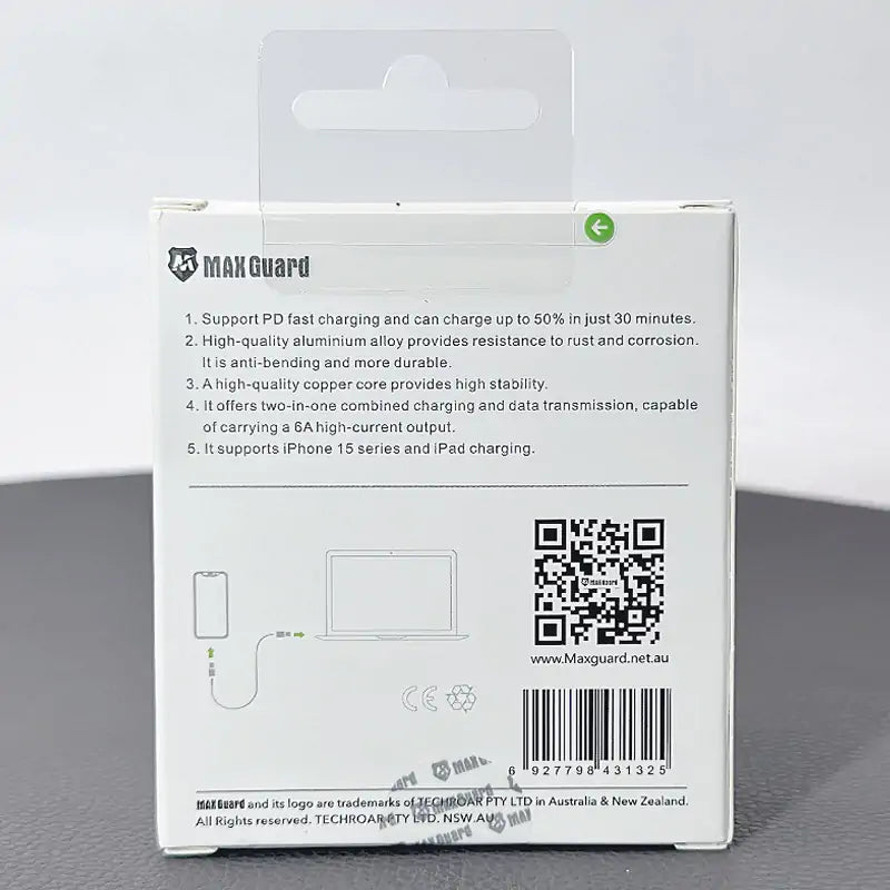 Maxguard MC02 2m 60W Type-C to C Cable