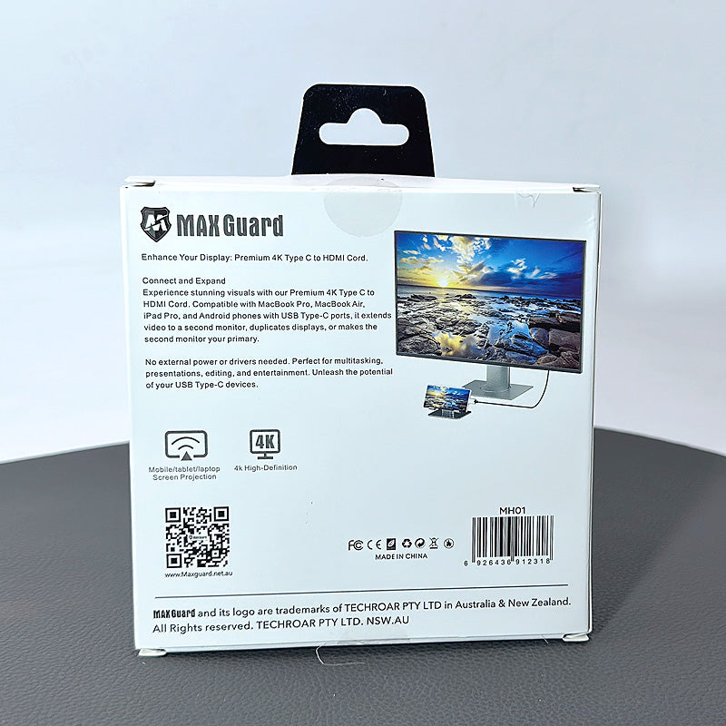 Maxguard MH01 4K High-Definition USB C to HDMI Cable (2m)