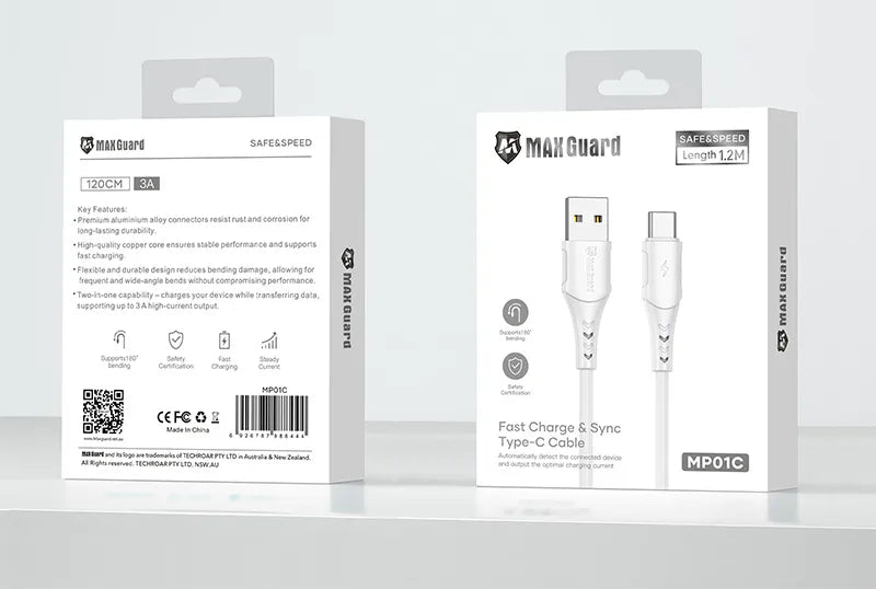 Maxguard MP01C 1.2m USB-A to C Cable