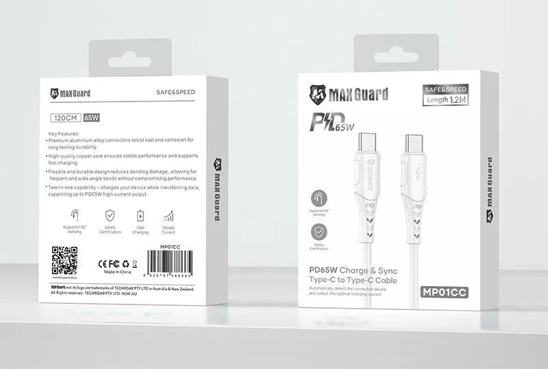 Maxguard MP01CC 1.2m 65W Type-C to C Cable