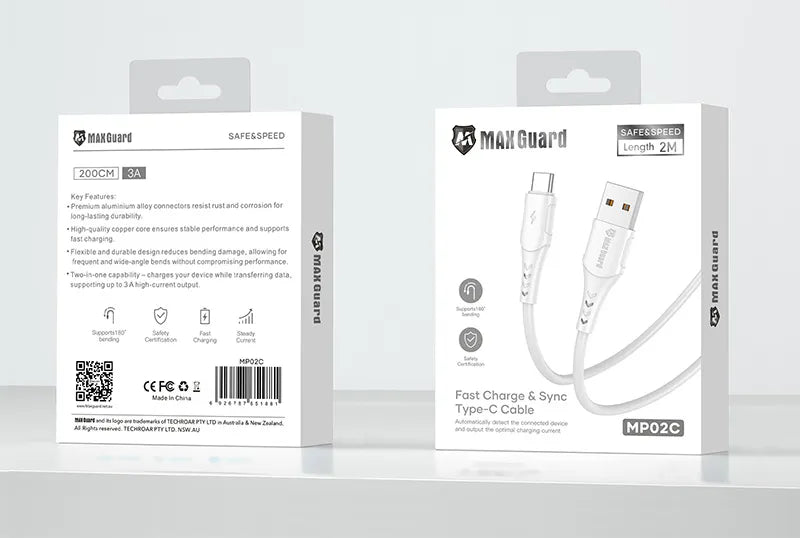 Maxguard MP02C 2m USB-A to C Cable
