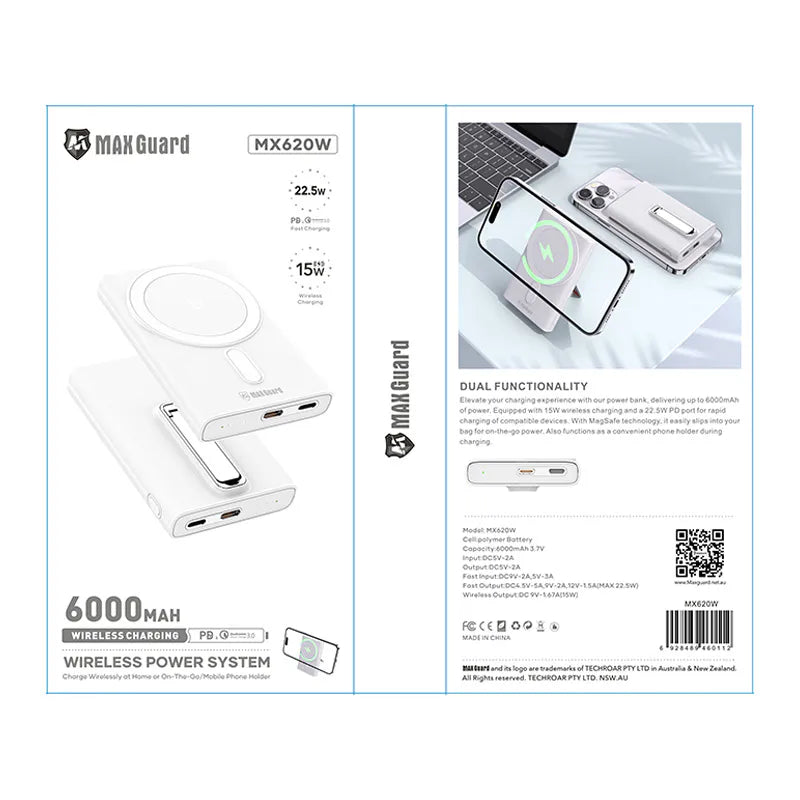 Maxguard MX620W 6000 mah PD MagFit power bank