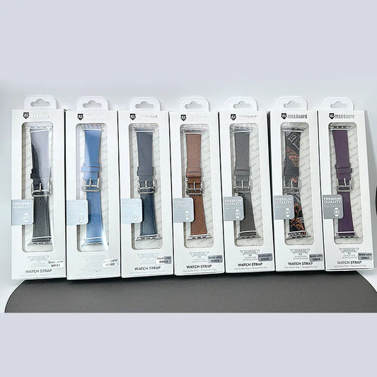 Maxguard Genuine Leather Band For Apple Watch (compatible with 38/40/41/42(S10)/44/45/46(S10)/49mm)