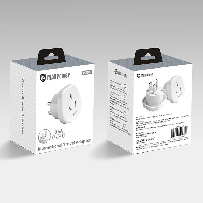 MaxPower P305 International Travel Adaptor USA Type B