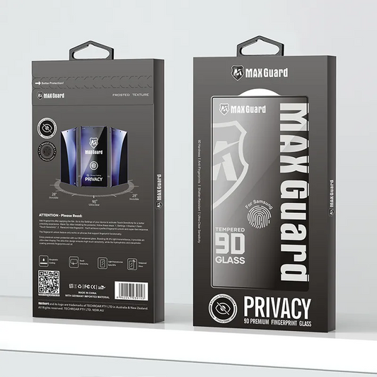 Samsung S Series Fingerprint 9D Privacy Maxguard Glass Screen Protector