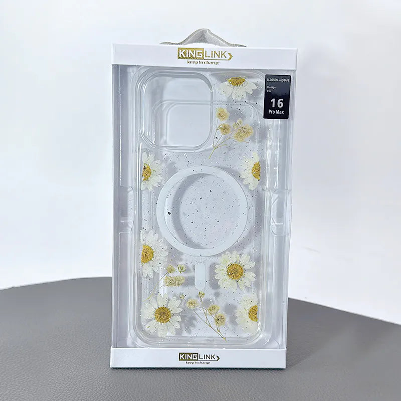 Case for iPhone 17 6.3 Kinglink Real Flower Blossom MagFit