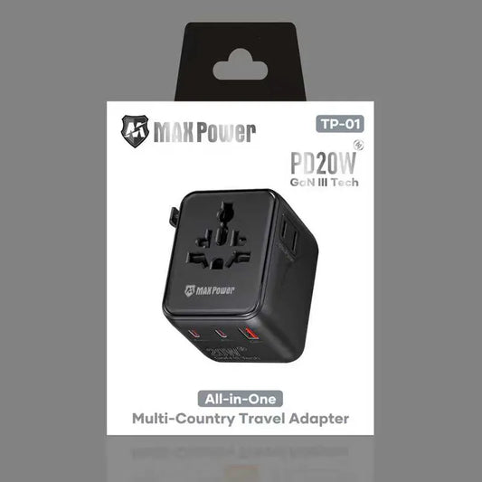 Maxpower TP01 PD20w All-in-One Travel Adapter