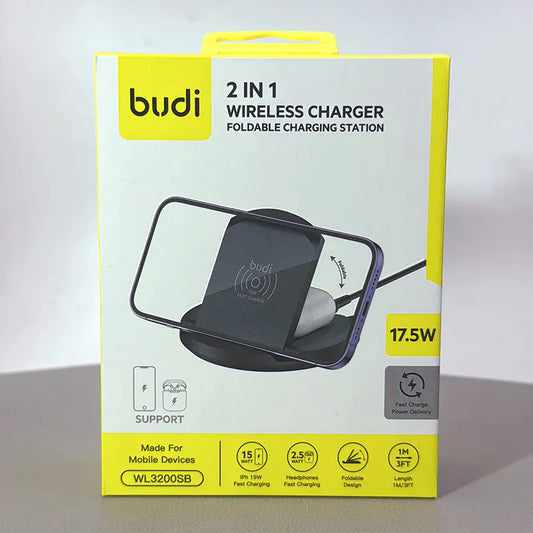 Budi WL3200SB 2 in 1 wireless Charger