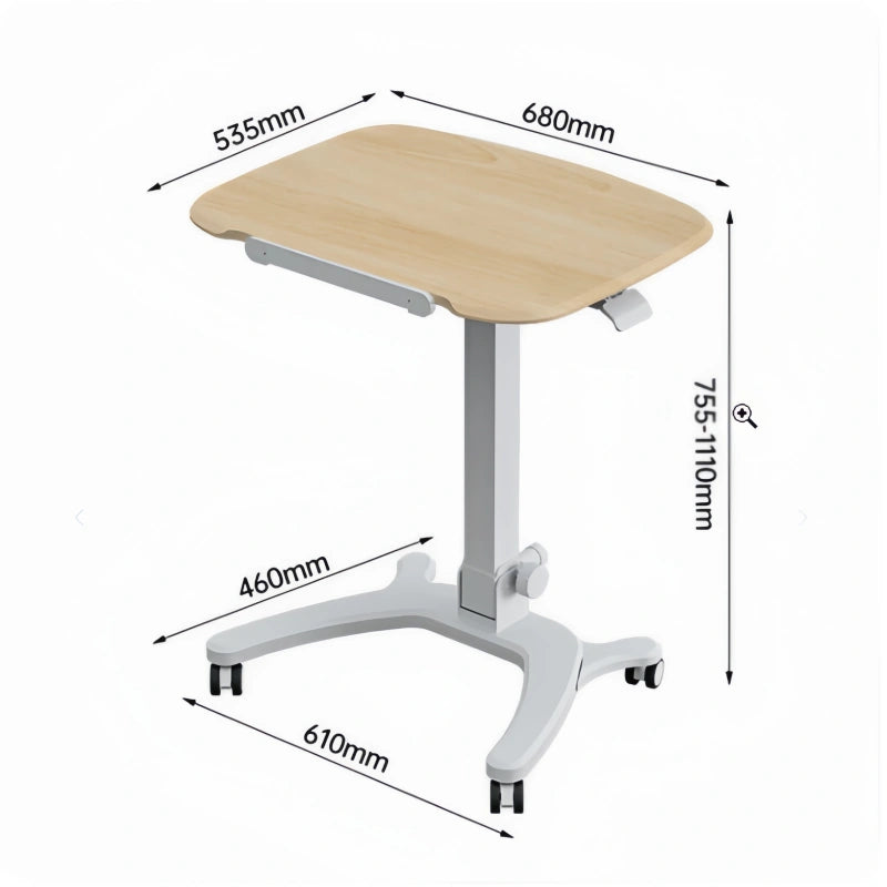 ONLINE Mobile Work Station WHEELY Sit Stand Desk Foldable Timber Look Desktop 680X535MM FA106lwoow