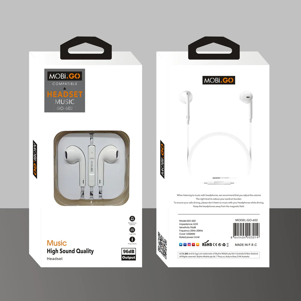Mobigo GO602 3.5mm Aux headset earphone
