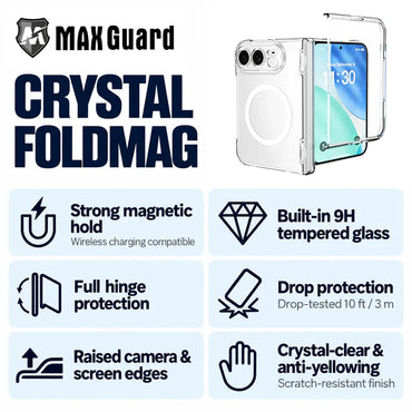 Case for iPhone Duo Crystal Foldmag (Built-in Tempered Glass)