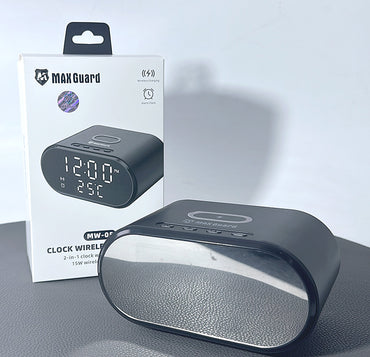 Maxguard MW05 2 in 1 15W Alarm Clock Wireless Charger