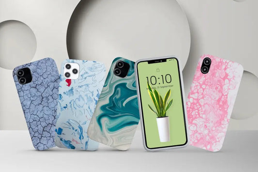 A display of different mobile phone cases