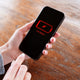 Low battery warning on mobile phone