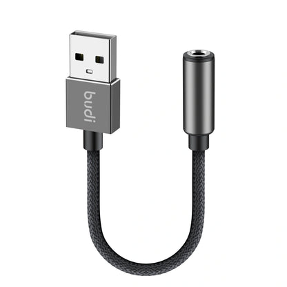 Budi DC106B USB-A to 3.5mm AUX Audio Adapter (11cm)