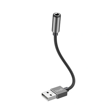 Budi DC106B USB-A to 3.5mm AUX Audio Adapter (11cm)