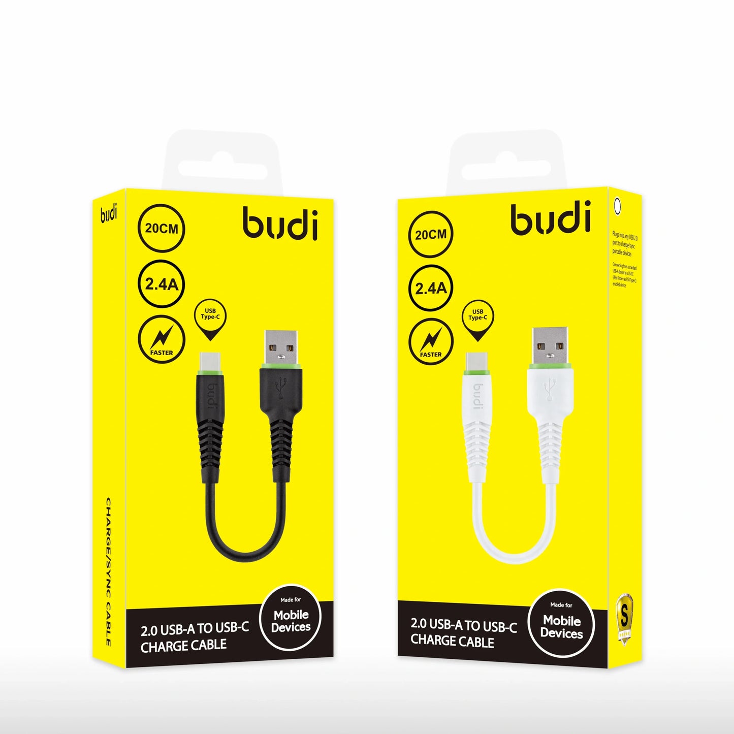 Budi DC150t02 20cm USB-A to Type-C cable