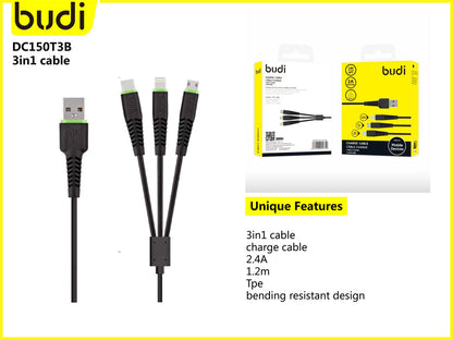 Budi 150t3 1.2m 3 in 1 cable