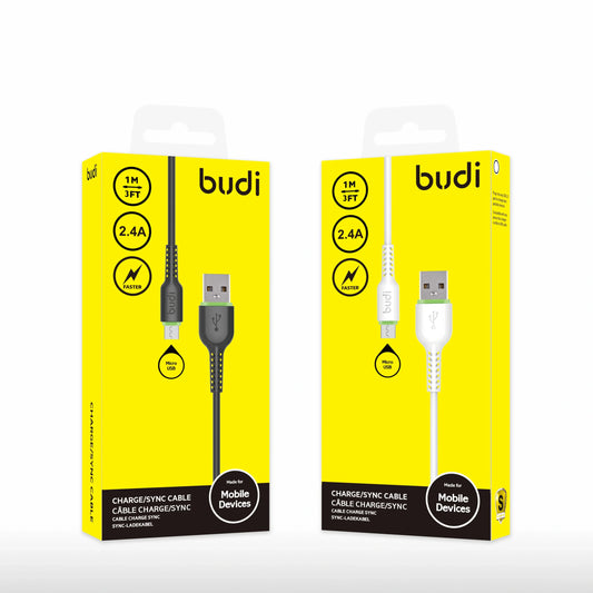 Budi DC158M10W 1m USB-A to Micro cable