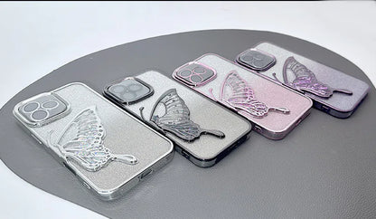 Case for Iphone 16 Pro 6.3 Kinglink Glitter Sandy Butterfly