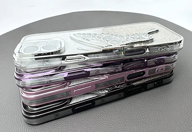 Case for Iphone 16 Pro max 6.9 Kinglink Glitter Sandy Butterfly