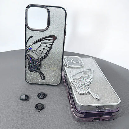 Case for Iphone 17e/16e Kinglink Glitter Sandy Butterfly