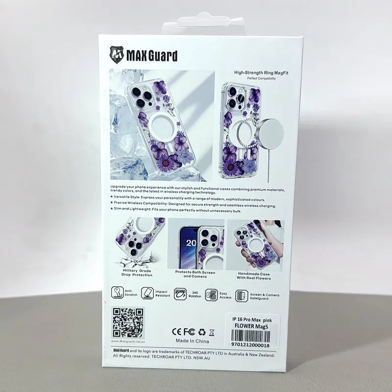 Case for Iphone 13 Pro max 6.7 Kinglink Real Flower Blossom MagFit (12 pro max fit)