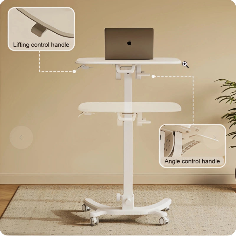 ONLINE Mobile Work Station WHEELY Sit Stand Desk Foldable Timber Look Desktop 680X535MM FA106lwoow