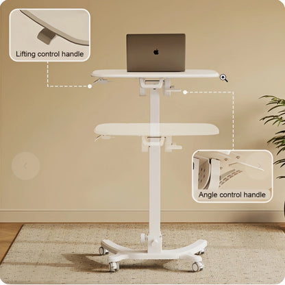 ONLINE Mobile Work Station WHEELY Sit Stand Desk Foldable Timber Look Desktop 680X535MM FA106lwoow